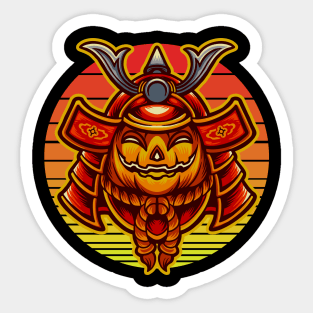 Jack O Lantern Samurai Halloween Sticker
